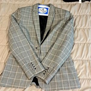 Tommy Hilfiger Womens gray Plaid Blazer Jacket